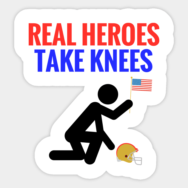 Real Heroes Take Knees Sticker by coachholderball